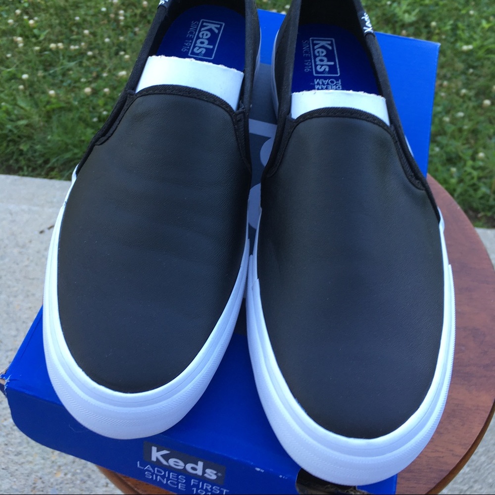 Keds Double Decker Black Leather